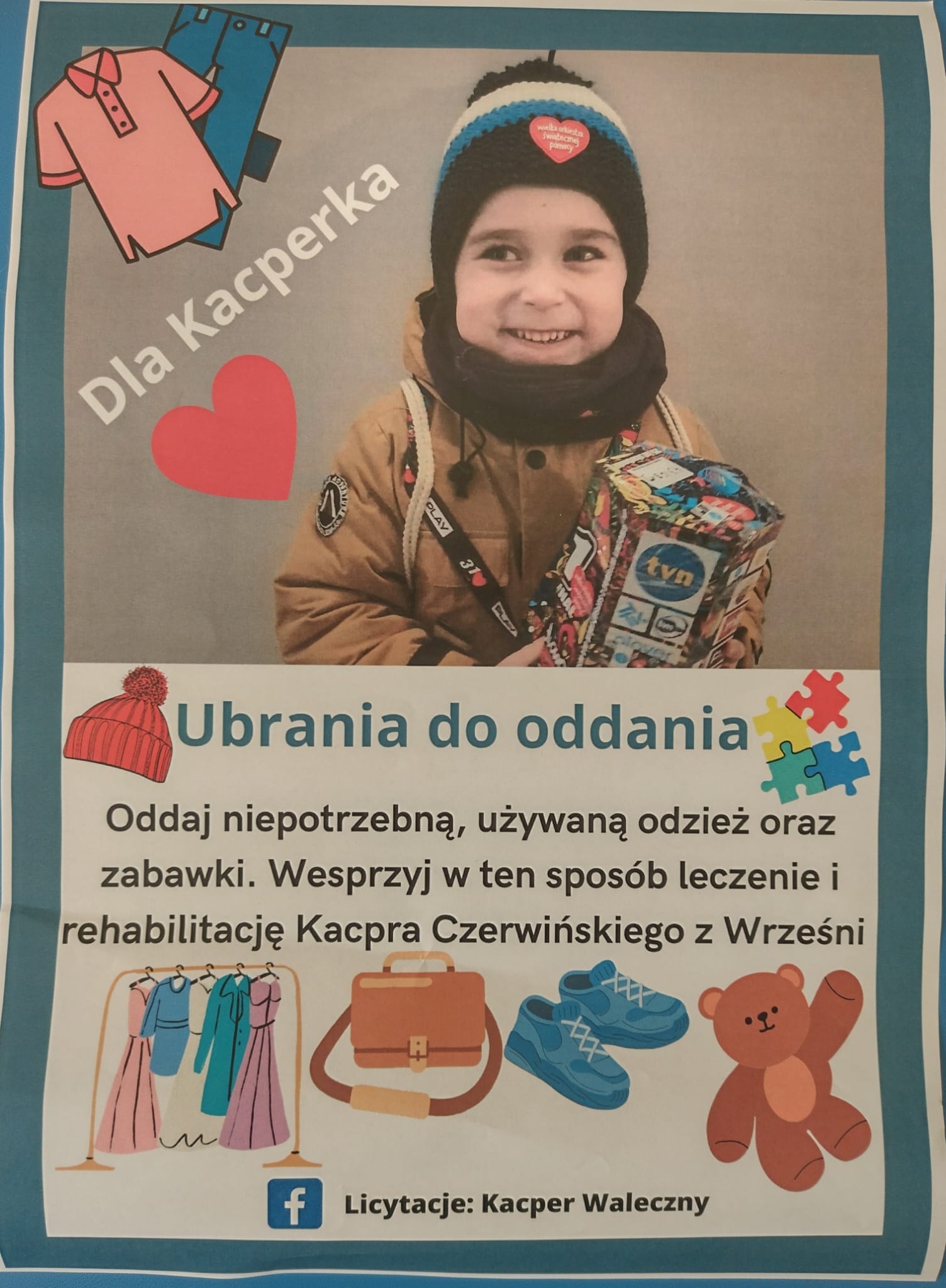 asza szkoła przyłącza się do zbiórki na rzecz Kacperka Czerwińskiego