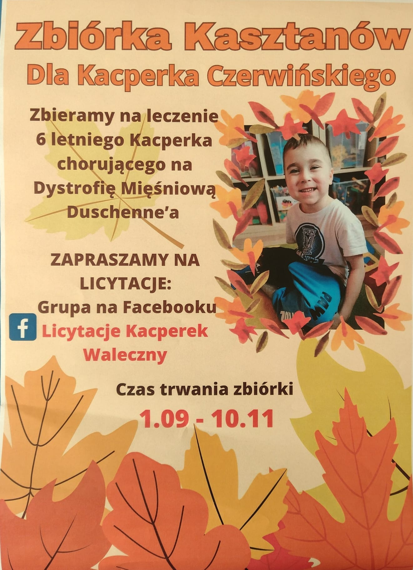 asza szkoła przyłącza się do zbiórki na rzecz Kacperka Czerwińskiego